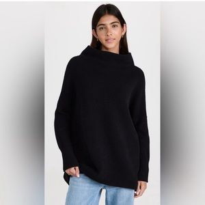 FREE PEOPLE Ottoman Slouchy Tunic Black Size Large OVERSIZED